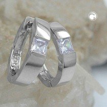 Creolen Ohrringe Zirkonia lavendel 925 Sterlingsilber