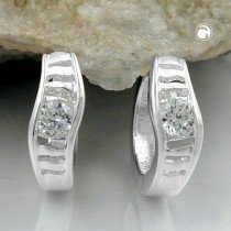 Creolen Ohrringe mit Zirkonia 925 Sterlingsilber
