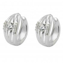 Creolen Ohrringe mit Zirkonia 925 Sterlingsilber