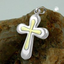 Anhänger Kreuz bicolor 925 Sterlingsilber