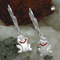 Ohrring lächelnder Frosch 925 Sterlingsilber