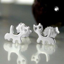 Ohrstecker stilisierte Katze 925 Sterlingsilber