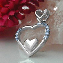 Anhänger Herz mit Zirkonia 925 Sterlingsilber