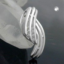 Anhänger streifig Zirkonia 925 Sterlingsilber