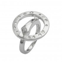 Ring Zirkonias mattiert rhodiniert 925 Silber Größe 60