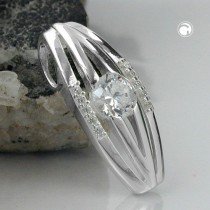 Anhänger streifig Zirkonia 925 Sterlingsilber