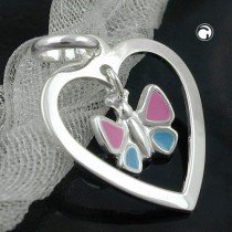 Anhänger Schmetterling/Herz 925 Sterlingsilber