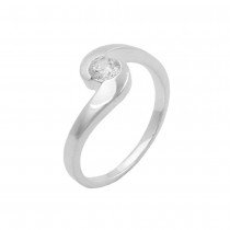 Ring mit Zirkonia 8,5mm 925 Silber Größe 54
