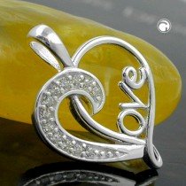 Anhänger Herz Love Zirkonia 925 Sterlingsilber
