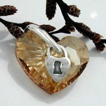 Anhänger Herz mit Schloß 925 Sterlingsilber