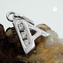 Anhänger Buchstabe A mit Zirkonia 925 Sterlingsilber