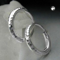 Creolen Ohrringe 15mm diamantiert 925 Sterlingsilber