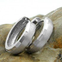 Creolen Ohrringe matt/diamantiert 925 Sterlingsilber