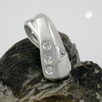 Anhänger 3+1 Zirkonia matt-glänzend 925 Sterlingsilber