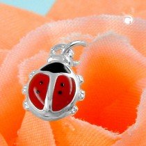 Anhänger 7mm Marienkäfer 925 Sterlingsilber