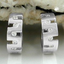 Creolen Ohrringe Zirkonia rhodiniert 925 Sterlingsilber