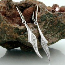 Ohrring rhodiniert Zirkonia 925 Sterlingsilber