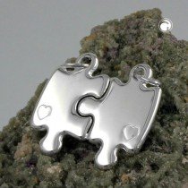 Anhänger mit 2 Herzen 925 Sterlingsilber