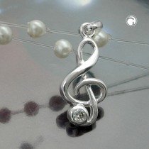 Anhänger Notenschlüssel 925 Sterlingsilber