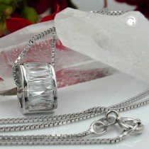 Collier Halskette Anhänger rhodiniert 925 Sterlingsilber
