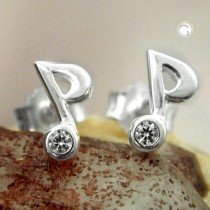 Ohrstecker Musiknote Zirkonia 925 Sterlingsilber