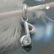 Anhänger Musiknote Zirkonia 925 Sterlingsilber