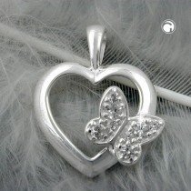 Anhänger Herz/Schmetterling 925 Sterlingsilber