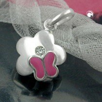 Anhänger Blume/Schmetterling 925 Sterlingsilber