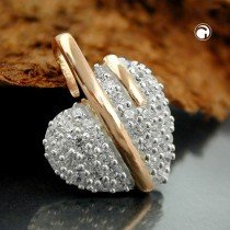 Anhänger Herz mit Zirkonia 925 Sterlingsilber