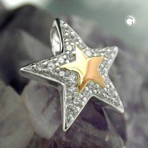 Anhänger Stern mit Zirkonias 925 Sterlingsilber