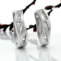 Creolen Ohrringe Zirkonia rhodiniert 925 Sterlingsilber