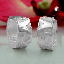 Creolen Ohrringe teilmattiert 925 Sterlingsilber