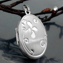 Anhänger Medaillon oval 925 Sterlingsilber