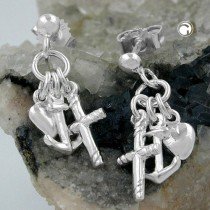 Ohrstecker Glaube-Liebe-Hoffnung 925 Sterlingsilber