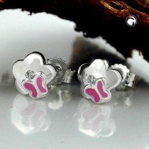 Ohrstecker Blume/Schmetterling 925 Sterlingsilber