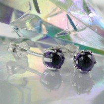 Ohrstecker Zirkonia amethyst 925 Sterlingsilber