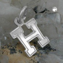 Anhänger Buchstabe H glänzend mit Rand 925 Sterlingsilber