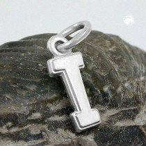 Anhänger Buchstabe I glänzend mit Rand 925 Sterlingsilber