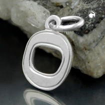 Anhänger Buchstabe O glänzend mit Rand 925 Sterlingsilber