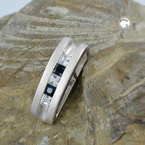 Anhänger matt si-sw Zirkonia 925 Sterlingsilber