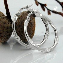 Creolen Ohrringe diamantiert 925 Sterlingsilber