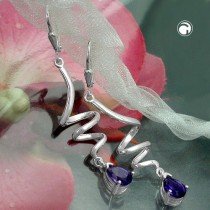 Ohrring Spirale mit Amethyst 925 Sterlingsilber