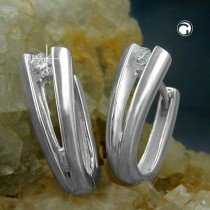 Creolen Ohrringe mit Zirkonia 925 Sterlingsilber