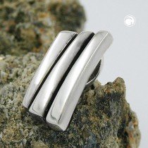 Anhänger mit 2 Streifen sw glänzend 925 Sterlingsilber