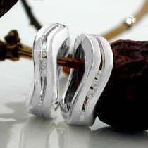 Creolen Ohrringe mit Zirkonias 925 Sterlingsilber