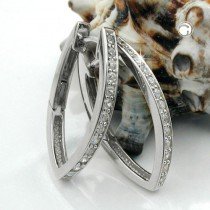 Creolen Ohrringe spitzoval rhodiniert 925 Sterlingsilber