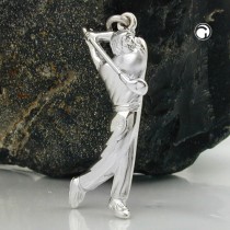 Anhänger Golfer rhodiniert 925 Sterlingsilber
