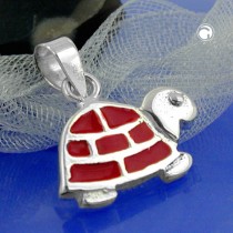 Anhänger Schildkröte rot-silber 925