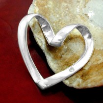 Anhänger Herz mit Zirkonia 925 Sterlingsilber