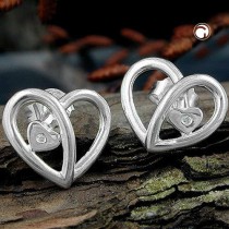 Ohrstecker Herz mit Zirkonia 925 Sterlingsilber